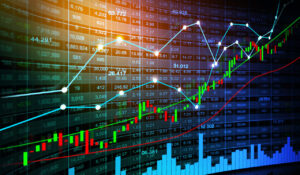 Stock market or forex trading graph in graphic concept